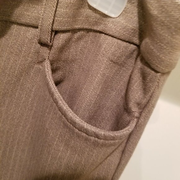 Express pants Tan and white pinstripe Size 6R - Picture 6 of 15